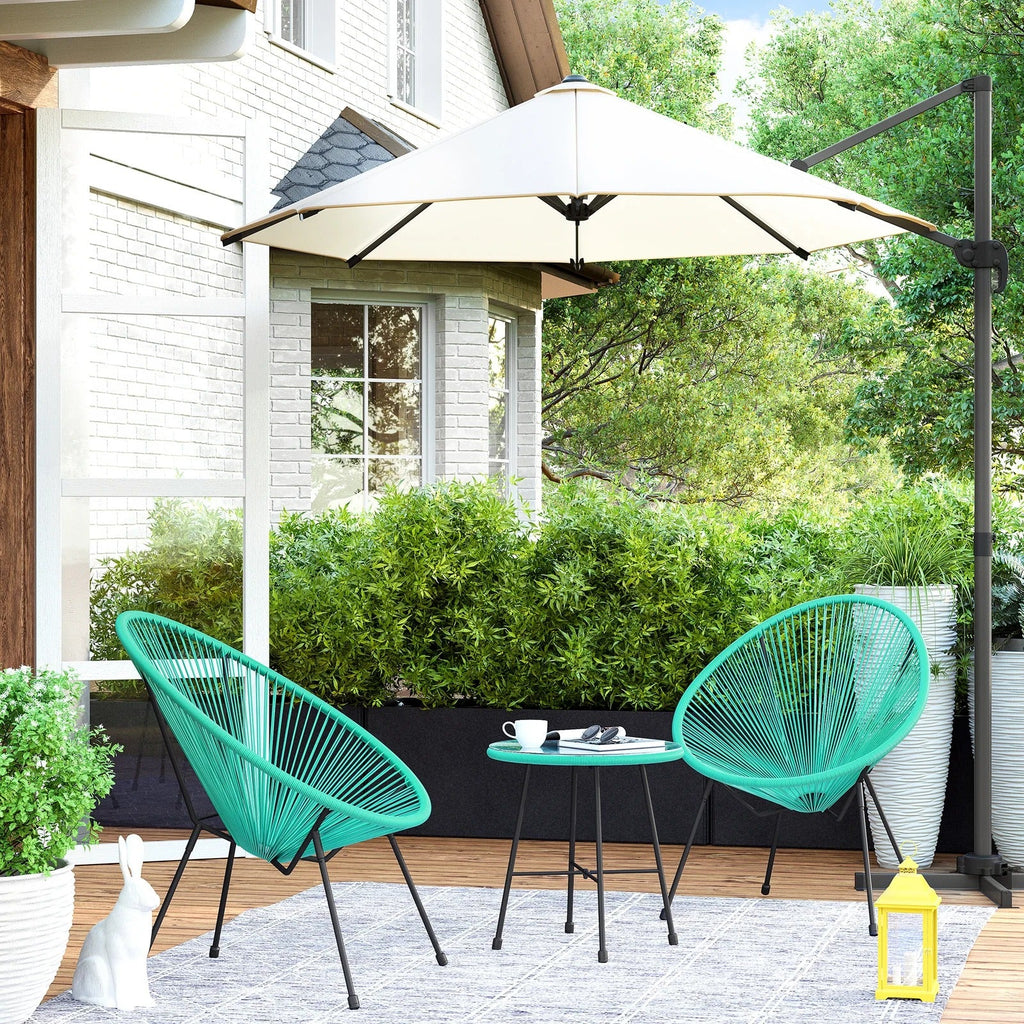 Virasat Outdoor Patio Seating Set 2 Chairs and 1 Table Set (Aqua Green)-VIRASAT FURNITURE & FURNISHING