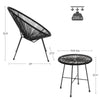 Virasat Outdoor Patio Seating Set 2 Chairs and 1 Table Set (Black)-VIRASAT FURNITURE & FURNISHING