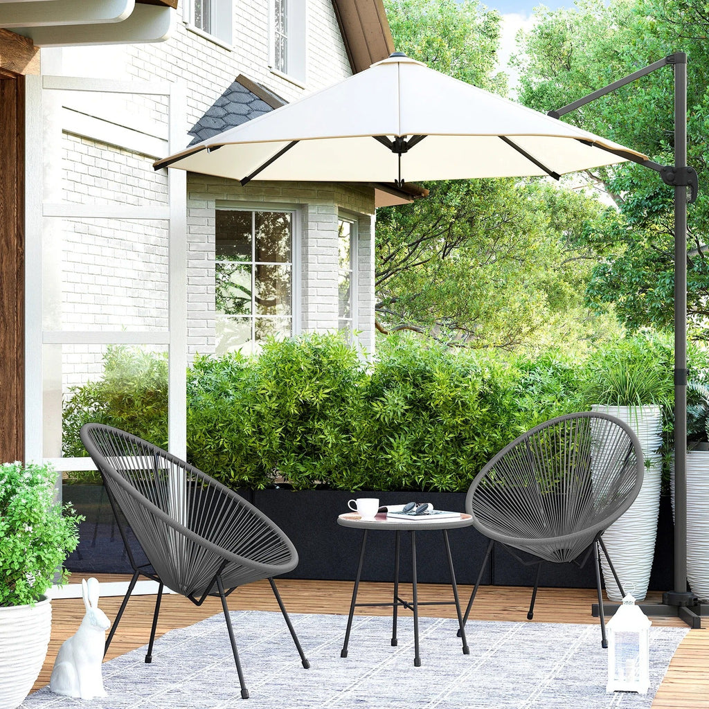 Virasat Outdoor Patio Seating Set 2 Chairs and 1 Table Set (Dark Grey)-VIRASAT FURNITURE & FURNISHING