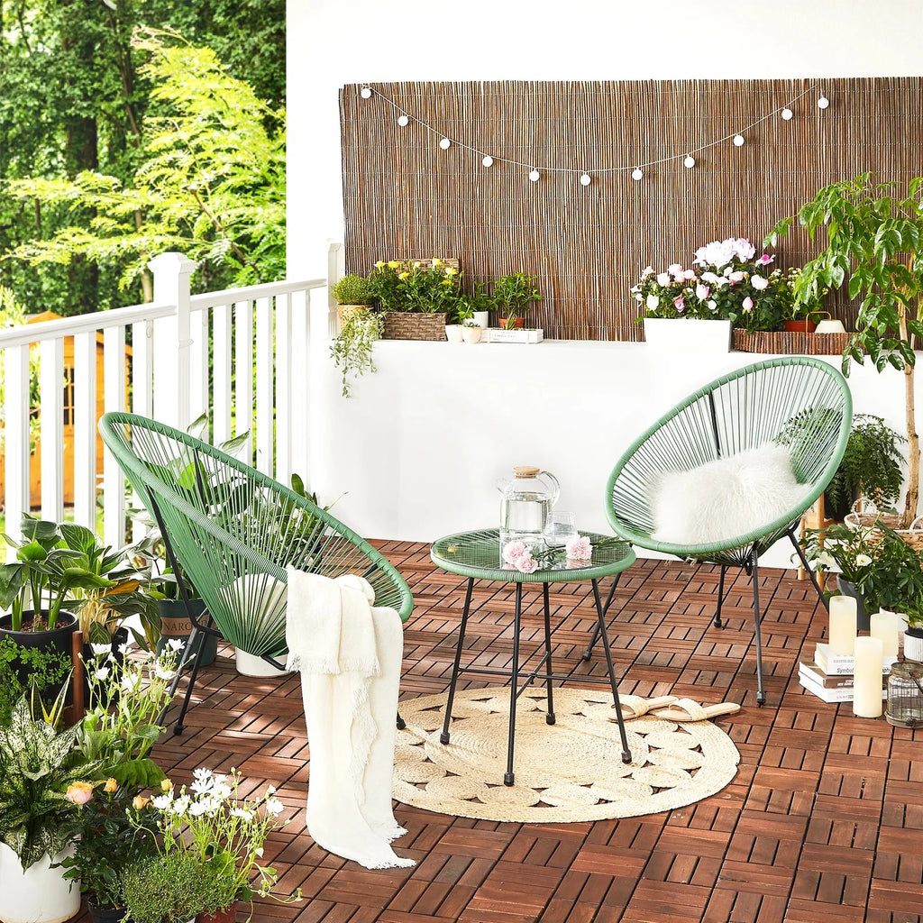 Virasat Outdoor Patio Seating Set 2 Chairs and 1 Table Set (Light Green)-VIRASAT FURNITURE & FURNISHING