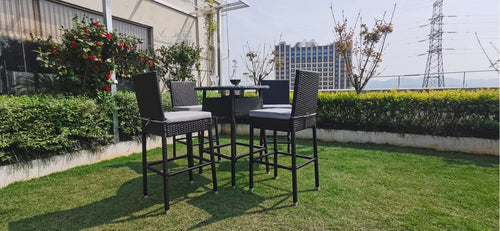 Virasat Outdoor Patio Bar Sets 4 Chairs and 1 Table (Dark Brown)-VIRASAT FURNITURE & FURNISHING