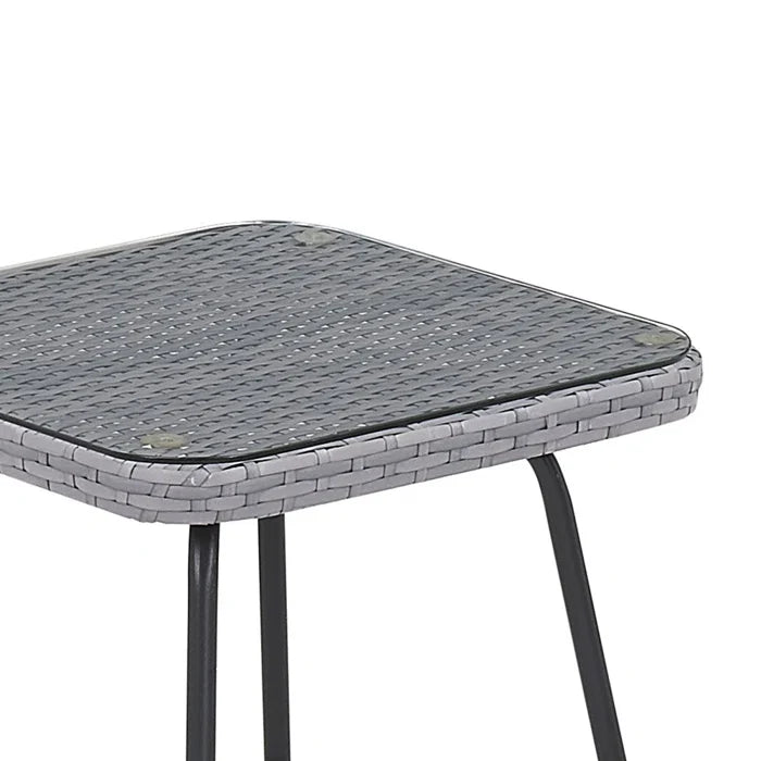 Virasat Outdoor Patio Seating Set 2 Chairs and 1 Table Set (Grey) Braided & Rope-VIRASAT FURNITURE & FURNISHING