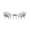 Virasat Outdoor Patio Seating Set 2 Chairs and 1 Table Set (Grey) Braided & Rope-VIRASAT FURNITURE & FURNISHING