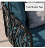 VIRASAT FURNITURE KLIO SINGLE SEATER HANGING SWING WITHOUT STAND FOR BALCONY & GARDEN SWING (BLACK + OCEAN) BRAIDED & ROPE