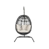 Virasat Single Seater Hanging Swing With Stand For Balcony, Garden (Dark Grey) Braided & Rope-VIRASAT FURNITURE & FURNISHING