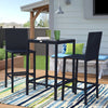 Virasat Outdoor Patio Bar Sets 2 Chairs 1 Table Black-VIRASAT FURNITURE & FURNISHING