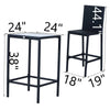 Virasat Outdoor Patio Bar Sets 2 Chairs 1 Table Black-VIRASAT FURNITURE & FURNISHING