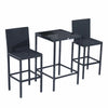 Virasat Outdoor Patio Bar Sets 2 Chairs 1 Table Black-VIRASAT FURNITURE & FURNISHING