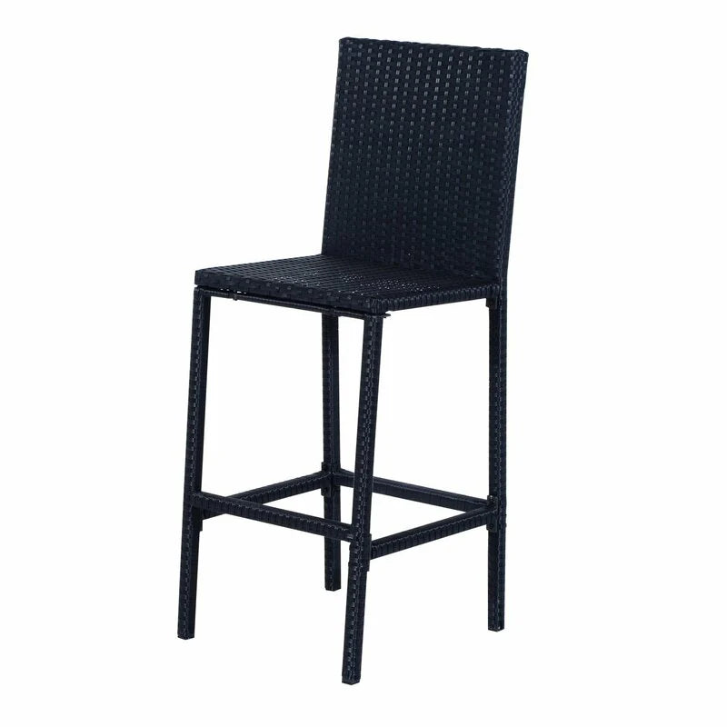 Virasat Outdoor Patio Bar Sets 2 Chairs 1 Table Black-VIRASAT FURNITURE & FURNISHING