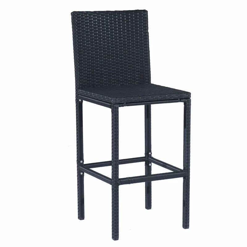 Virasat Outdoor Patio Bar Sets 2 Chairs 1 Table Black-VIRASAT FURNITURE & FURNISHING