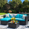 Virasat Outdoor Sofa Set 4 Seater and 1 Center Table Set (Black)-VIRASAT FURNITURE & FURNISHING