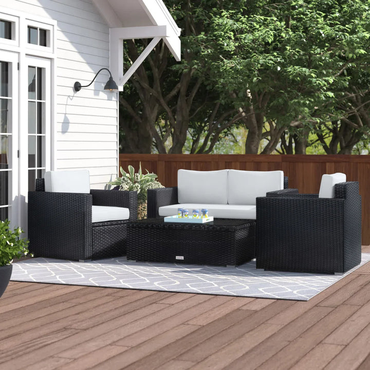 Virasat Outdoor Sofa Set 2 Seater, 2 Single Seater and 1 Center Table Set (White)