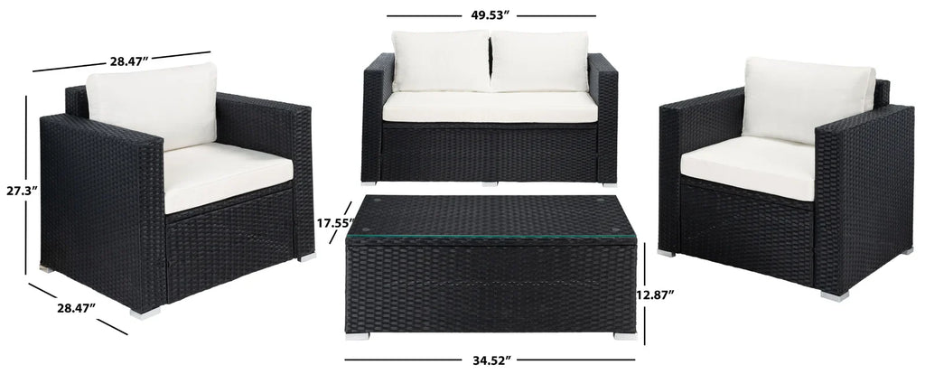 Virasat Outdoor Sofa Set 2 Seater, 2 Single Seater and 1 Center Table Set (White)-VIRASAT FURNITURE & FURNISHING