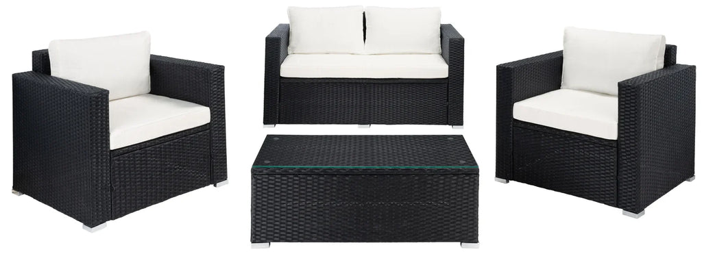 Virasat Outdoor Sofa Set 2 Seater, 2 Single Seater and 1 Center Table Set (White)-VIRASAT FURNITURE & FURNISHING