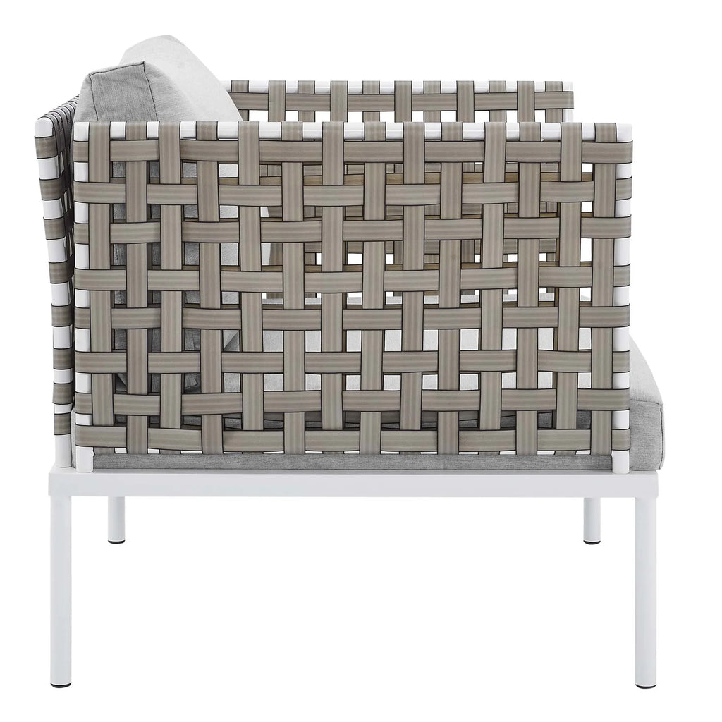 Virasat Outdoor Patio Seating Set 2 Chairs and 1 Table Set (White) Braided & Rope-VIRASAT FURNITURE & FURNISHING