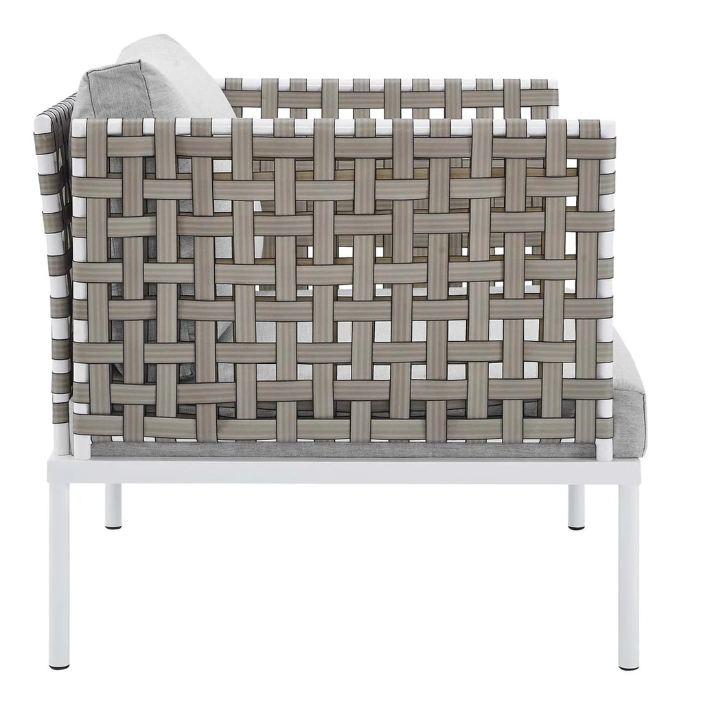 VIRASAT FURNITURE FINDS OUTDOOR PATIO SEATING SET 2 CHAIRS AND 1 TABLE SET (WHITE) BRAIDED & ROPE