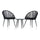 Virasat Outdoor Patio Seating Set 2 Chairs and 1 Table Set (Black) Braided & Rope-VIRASAT FURNITURE & FURNISHING