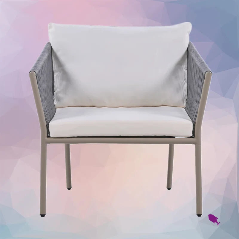 Virasat Outdoor Patio Seating Set 2 Chairs and 1 Table Set (Grey) Braided & Rope-VIRASAT FURNITURE & FURNISHING