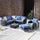 Virasat Outdoor Sofa Set 5 Seater , Single seater With Ottoman and 1 Center Table Set (Black)-VIRASAT FURNITURE & FURNISHING
