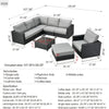 Virasat Outdoor Sofa Set 5 Seater , Single seater With Ottoman and 1 Center Table Set (Black)-VIRASAT FURNITURE & FURNISHING
