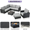 Virasat Outdoor Sofa Set 5 Seater , Single seater With Ottoman and 1 Center Table Set (Black)-VIRASAT FURNITURE & FURNISHING