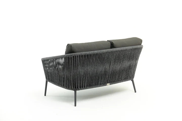 VIRASAT FURNITURE OUTDOOR SOFA 2 SEATER (DARK GREY) BRAIDED & ROPE