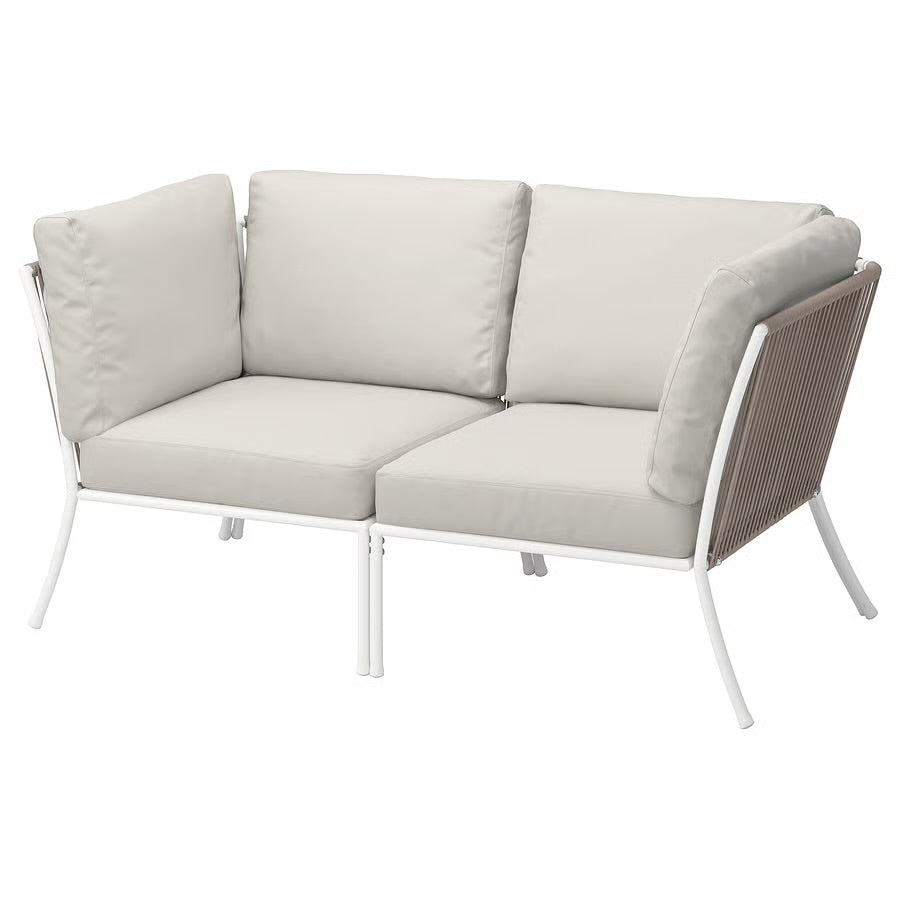 VIRASAT FURNITURE 2-SEATER OUTDOOR SOFA (WHITE/BEIGE)