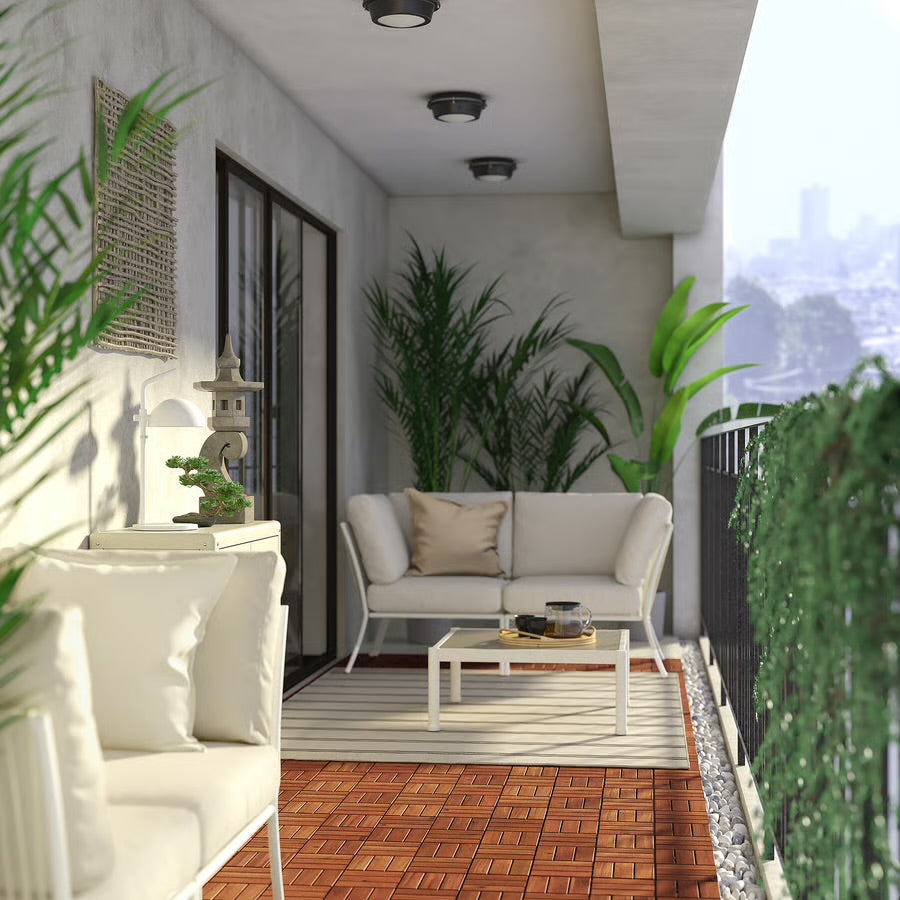 VIRASAT FURNITURE 2-SEATER OUTDOOR SOFA (WHITE/BEIGE)