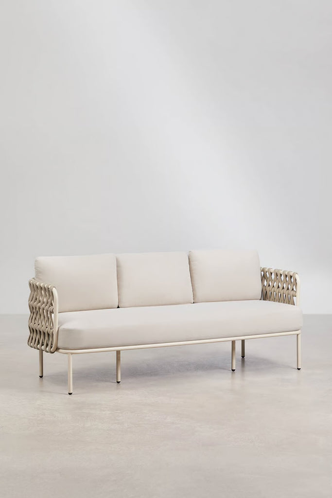 VIRASAT FURNITURE THREE SEATER OUTDOOR SOFA & BRAIDED ROPE