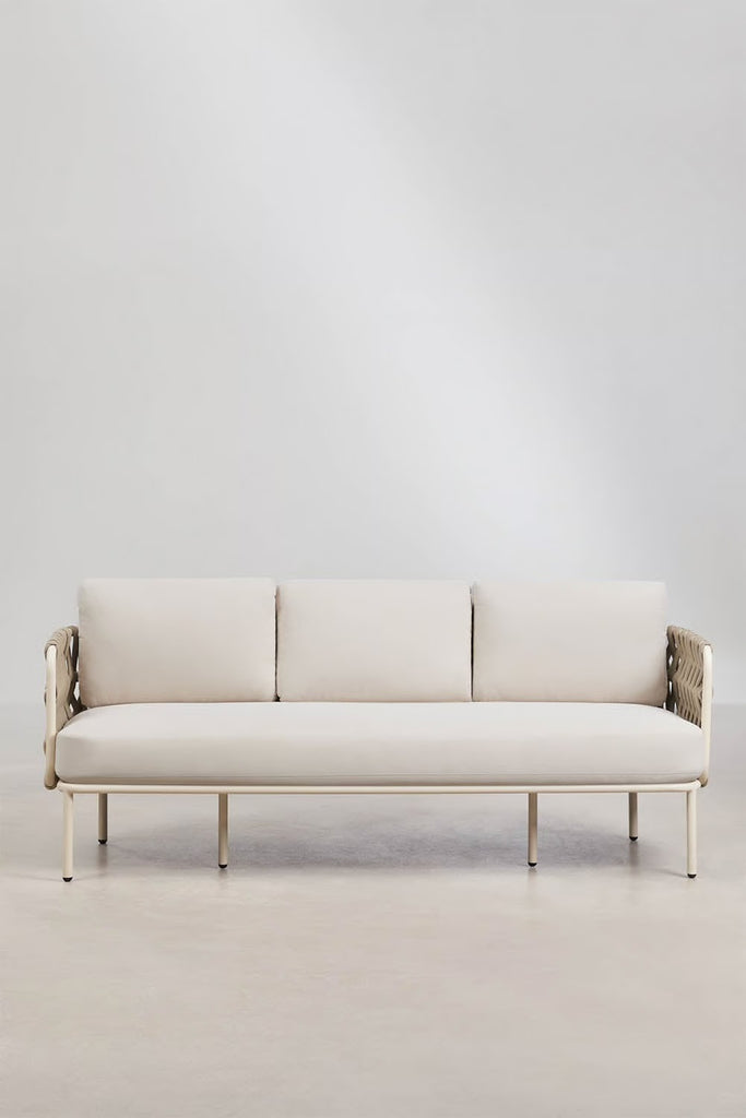 VIRASAT FURNITURE THREE SEATER OUTDOOR SOFA & BRAIDED ROPE