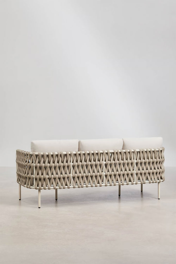 VIRASAT FURNITURE THREE SEATER OUTDOOR SOFA & BRAIDED ROPE