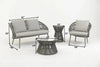 VIRASAT FURNITURE OUTDOOR SOFA SET – 2 SEATER, 1 SINGLE SEATER, 1 SIDE TABLE & 1 CENTER TABLE (GREY, BRAIDED ROPE)