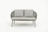 VIRASAT FURNITURE OUTDOOR SOFA SET – 2 SEATER, 1 SINGLE SEATER, 1 SIDE TABLE & 1 CENTER TABLE (GREY, BRAIDED ROPE)
