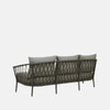 VIRASAT FURNITURE MAUI OUTDOOR 3 SEATER SOFA (CHARCOAL, ALUMINIUM & ROPE DESIGN)