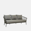 VIRASAT FURNITURE MAUI OUTDOOR 3 SEATER SOFA (CHARCOAL, ALUMINIUM & ROPE DESIGN)