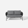 VIRASAT FURNITURE OUTDOOR SOFA SET 2 SEATER (GREY) BRAIDED & ROPE