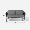 VIRASAT FURNITURE OUTDOOR SOFA SET 2 SEATER (GREY) BRAIDED & ROPE