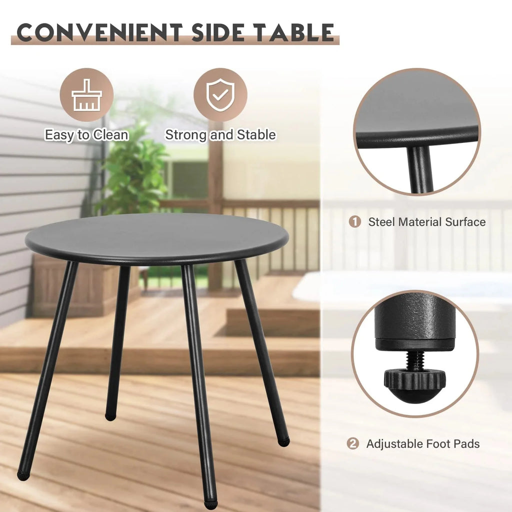Virasat Outdoor Patio Seating Set 2 Chairs and 1 Table Set (Black)-VIRASAT FURNITURE & FURNISHING