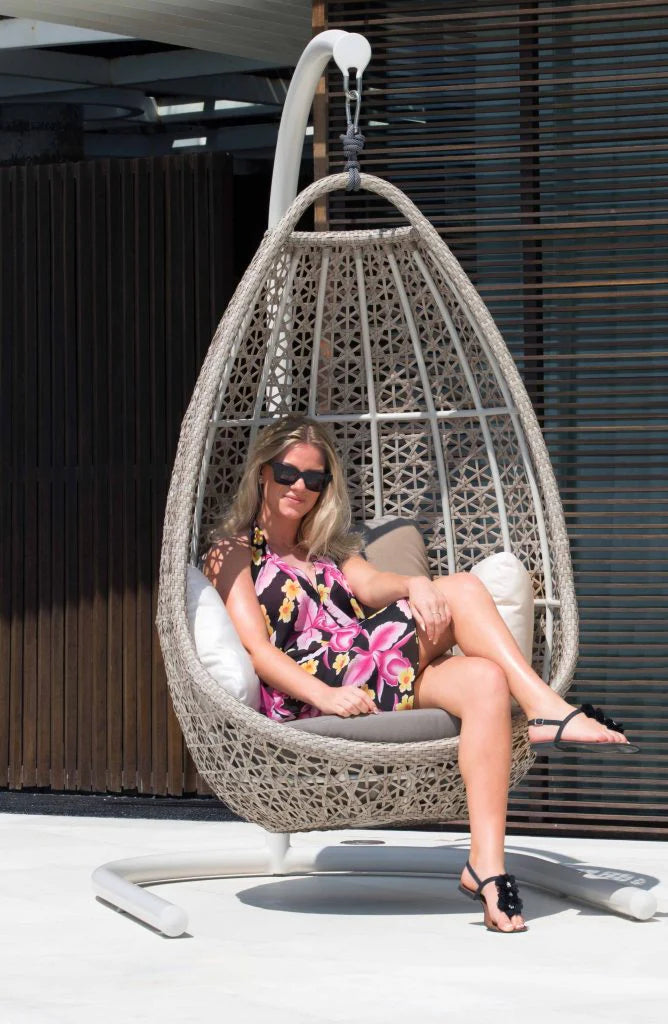 Virasat Single Seater Hanging Swing With Stand For Balcony, Garden Swing (Silver)-VIRASAT FURNITURE & FURNISHING