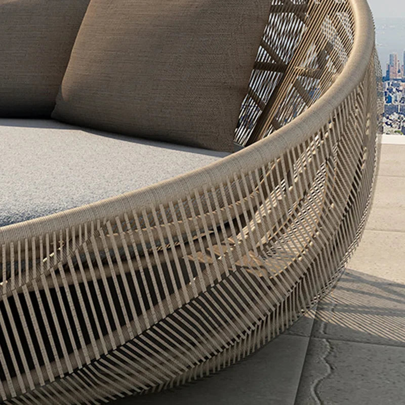 Virasat Outdoor Poolside Sunbed With Cushion Daybed (GREY)-VIRASAT FURNITURE & FURNISHING
