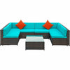 Virasat Outdoor Patio Sofa Set 6 seater and 1 Center Table (Brown)-VIRASAT FURNITURE & FURNISHING