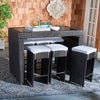 Virasat Outdoor Patio Bar Sets 6 Chairs and 1 Table (Black)-VIRASAT FURNITURE & FURNISHING