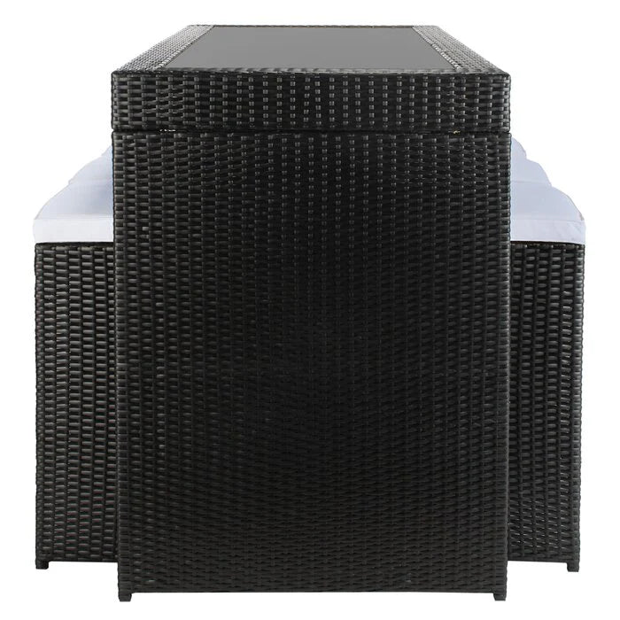 Virasat Outdoor Patio Bar Sets 6 Chairs and 1 Table (Black)-VIRASAT FURNITURE & FURNISHING