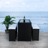Virasat Outdoor Patio Bar Sets 6 Chairs and 1 Table (Black)-VIRASAT FURNITURE & FURNISHING