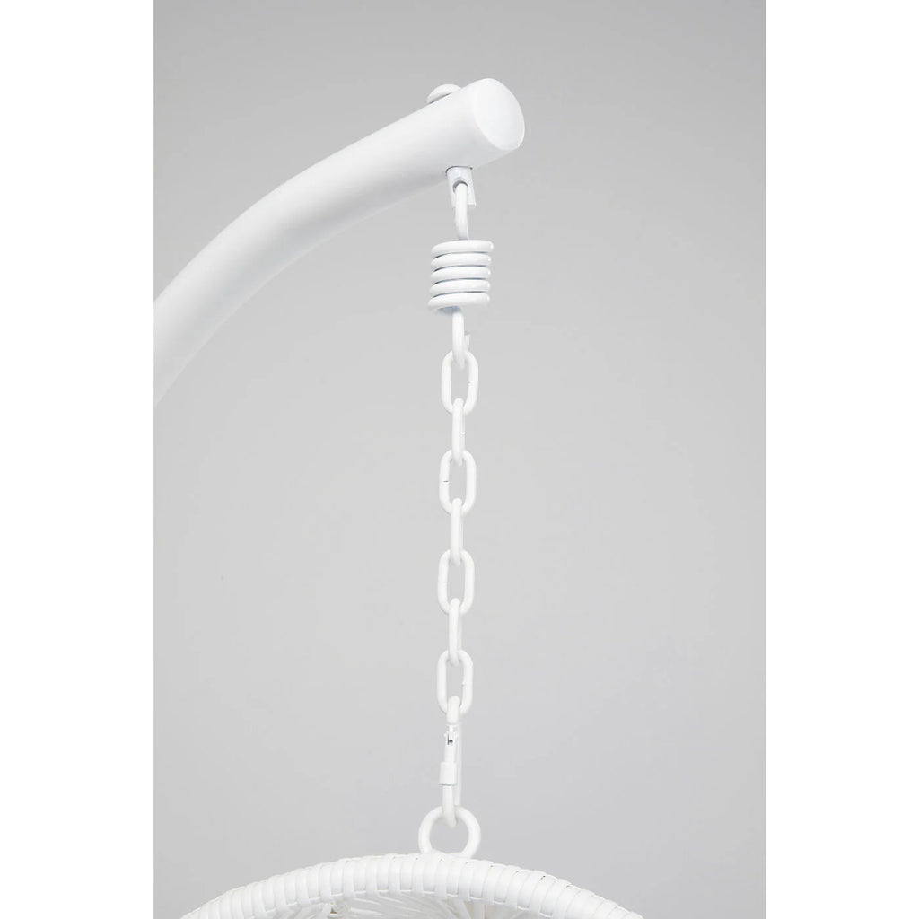 Virasat Single Seater Hanging Swing With Stand For Balcony, Garden (White)-VIRASAT FURNITURE & FURNISHING