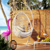 Virasat Single Seater Hanging Swing With Stand For Balcony, Garden (White)-VIRASAT FURNITURE & FURNISHING