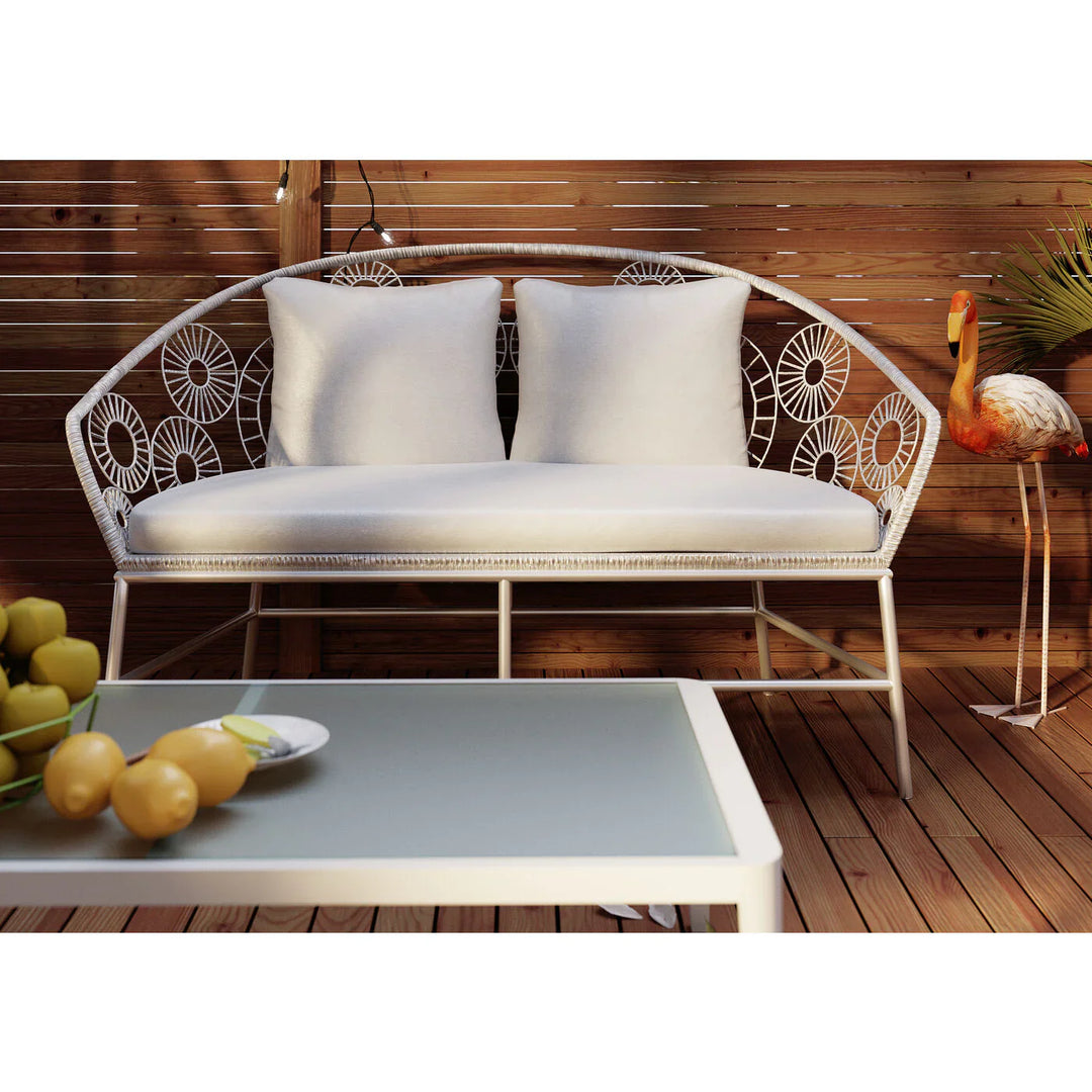 Virasat Marsh Outdoor Sofa Set 2 Seater, 1 Single Seater and 1 Center Table Set (White)