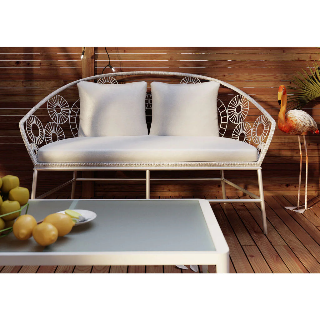 Virasat Outdoor Sofa Set 2 Seater, 1 Single Seater and 1 Center Table Set (White)-VIRASAT FURNITURE & FURNISHING
