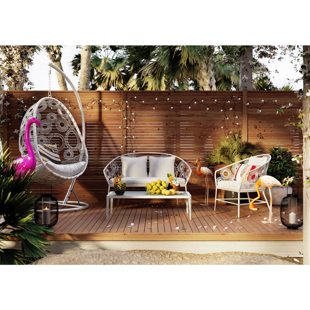 Virasat Outdoor Sofa Set 2 Seater, 1 Single Seater and 1 Center Table Set (White)-VIRASAT FURNITURE & FURNISHING
