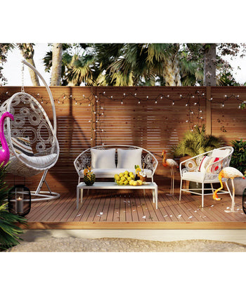 Virasat Outdoor Sofa Set 2 Seater, 1 Single Seater and 1 Center Table Set (White)-VIRASAT FURNITURE & FURNISHING